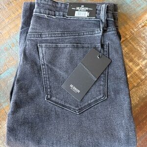 Hudson Jeans Womens 8 Black Night Time Midrise Straight Leg Denim Stretch 29x29